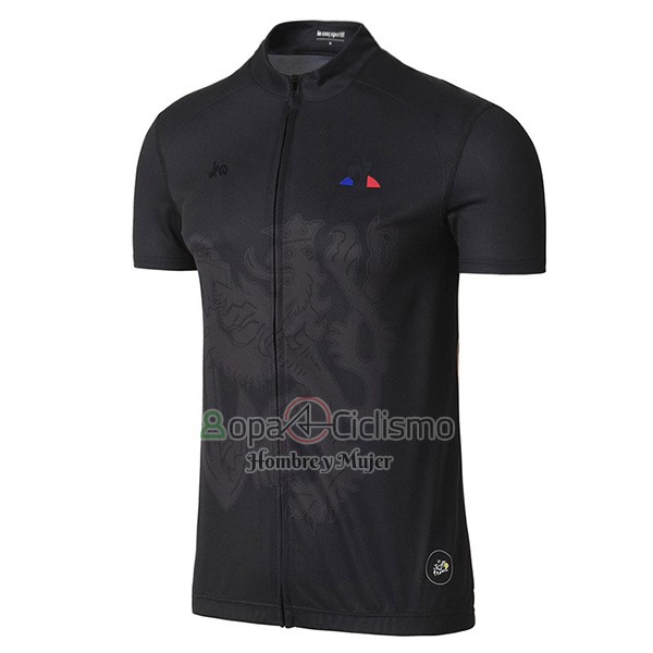 Tour DE Francia Ropa Ciclismo Culotte Corto 2017 Hombre Mangas Cortas Negro